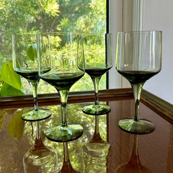 Orrefors Rhapsody Mid Century Smoke Crystal Wine Glasses set of 4 - Picture 7 of 12